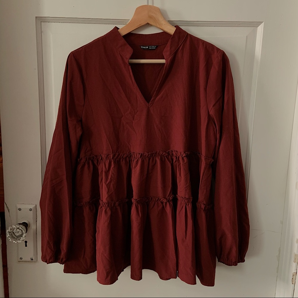 SHEIN Peplum Ruffle Top